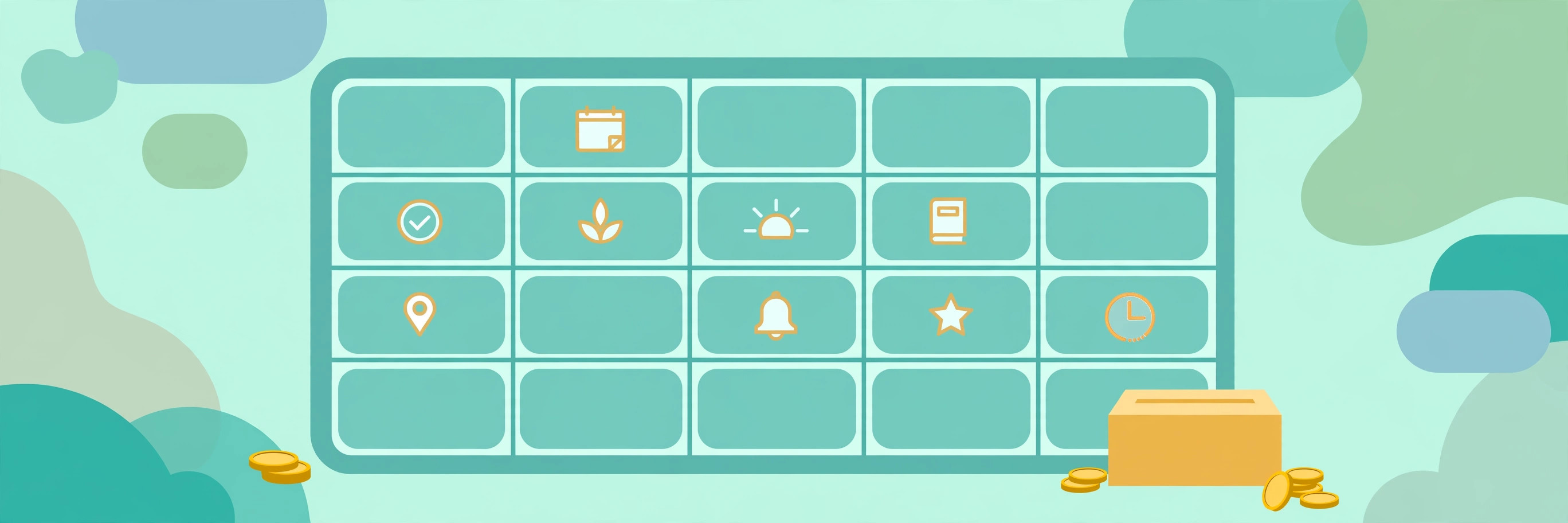 A timetable grid showing scheduled task times
