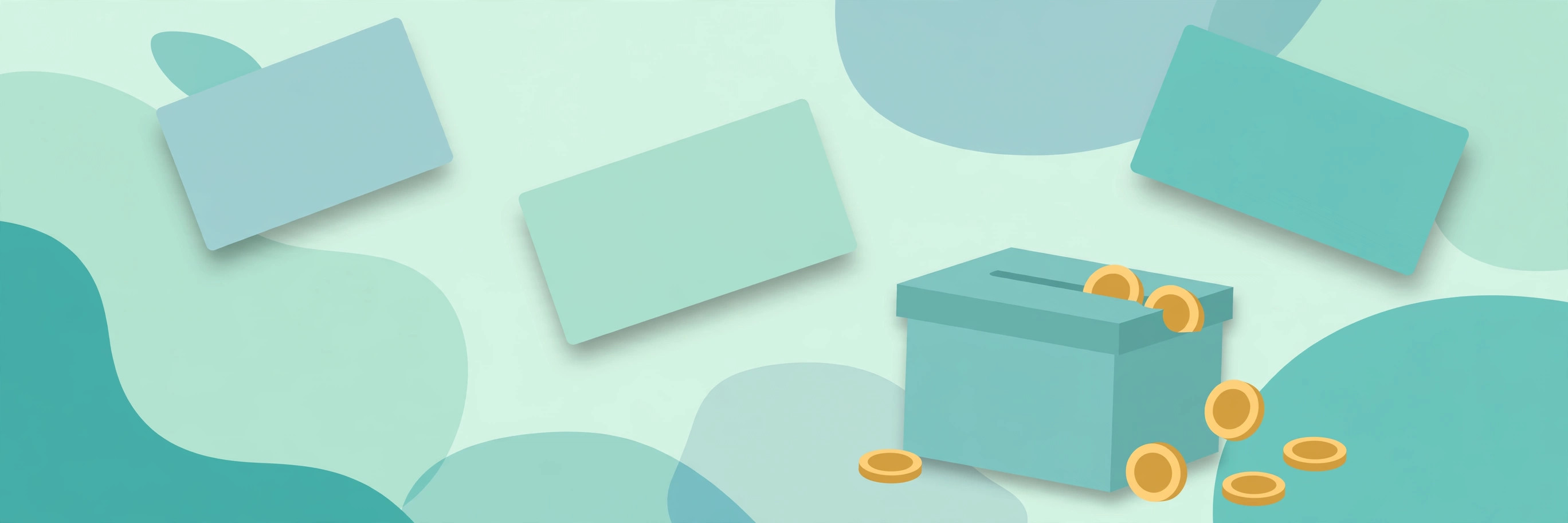 UI cards floating with soft realistic shadows
