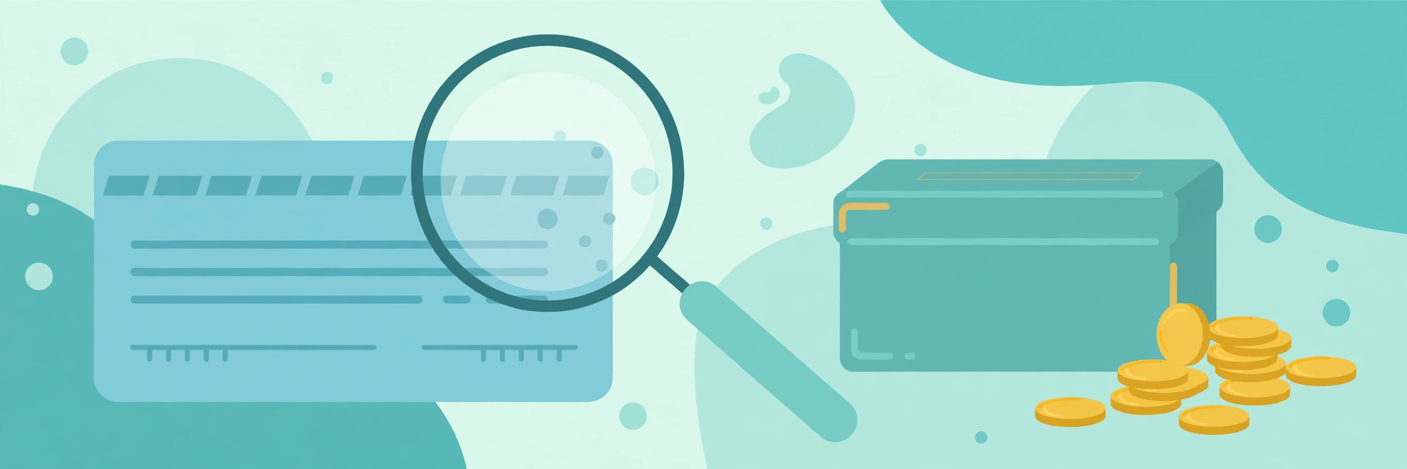 Paycheck with a magnifying glass revealing deduction details