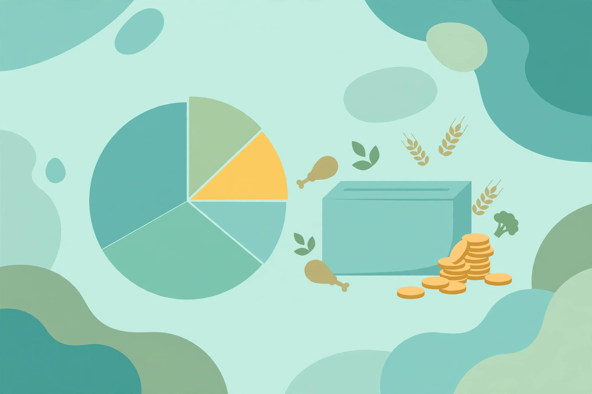 A pie chart breaking down restaurant food costs