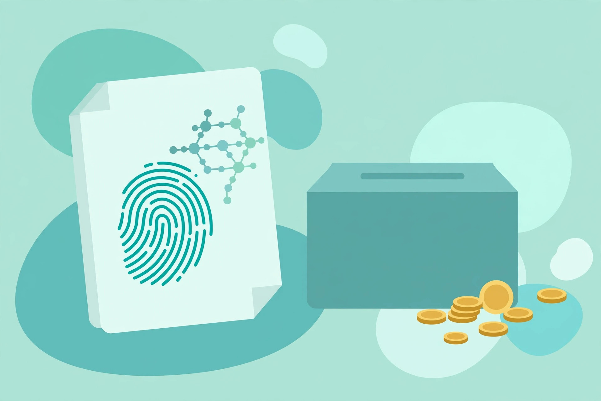 A document stamped with a fingerprint-like hash